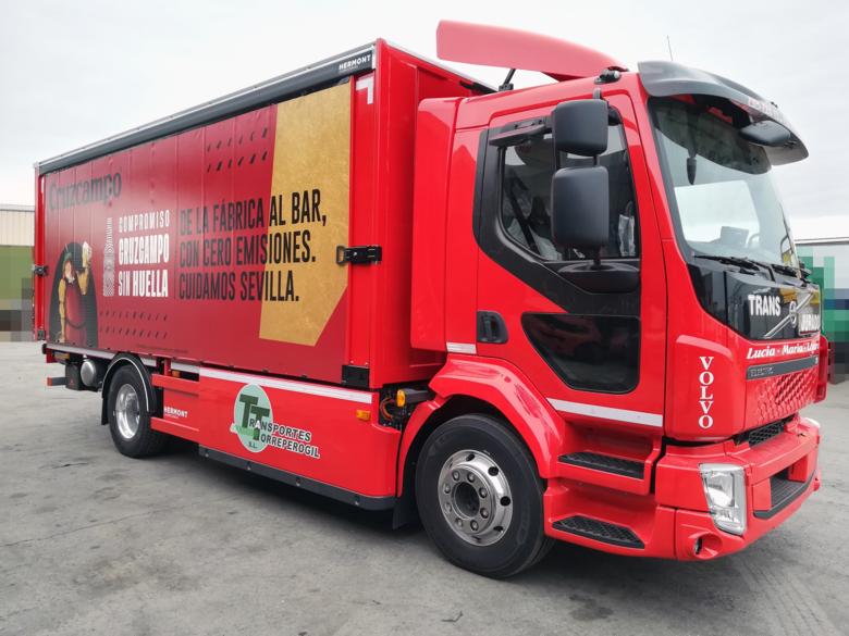 Volvo FL Electric + Botellero Lonas + Plataforma Elevadora Trasera (Dhollandia)