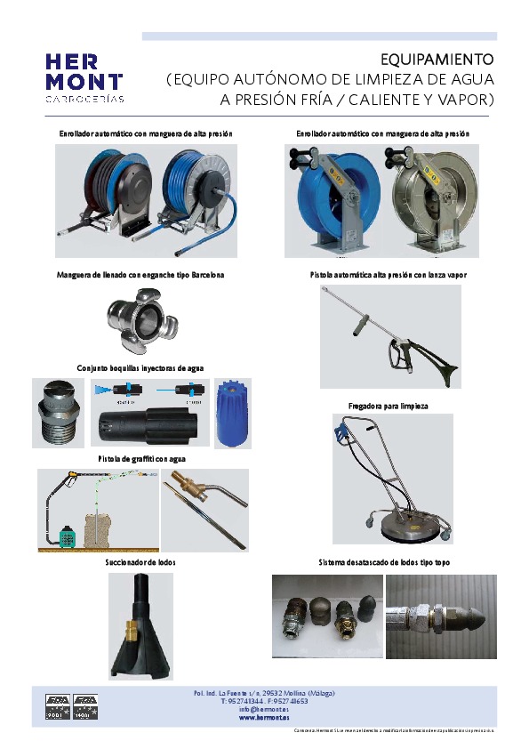 Equipamiento y Opcionales HIDROLIMPIADOR